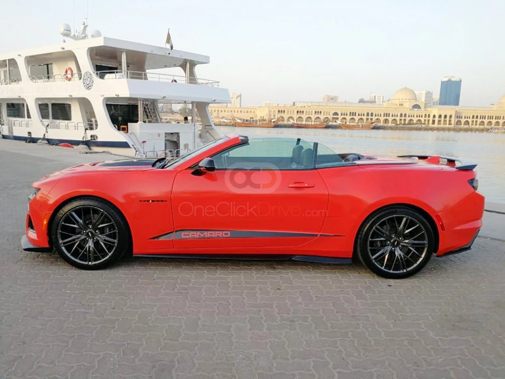 Red Chevrolet Camaro SS Convertible V8 2019 for rent in Dubai 2